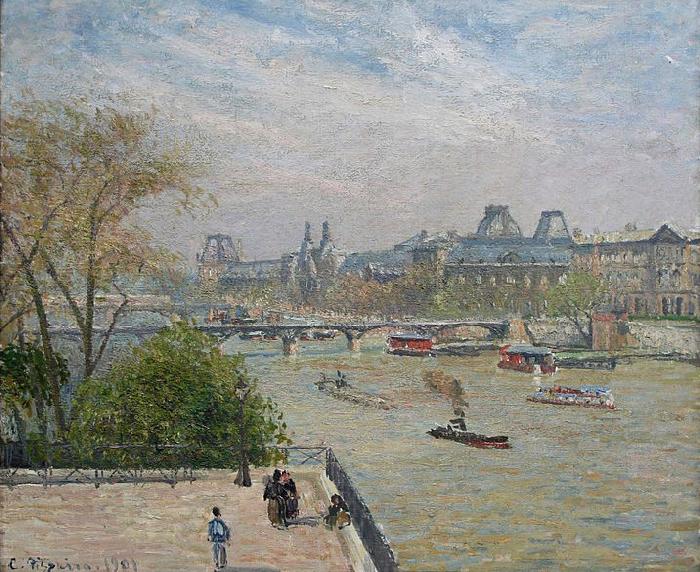 Camille Pissarro The Louvre, Spring